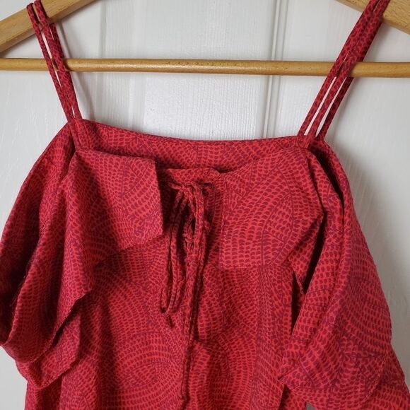 Anthropologie Maeve Mandalay Off-The-Shoulder Lace Up Back Tank Top Size XS - Picture 8 of 10